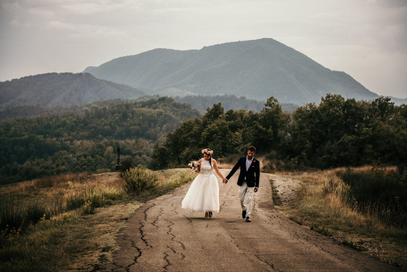 Foto di matrimonio sulle colline Bolognesi a Marzabotto in autunno