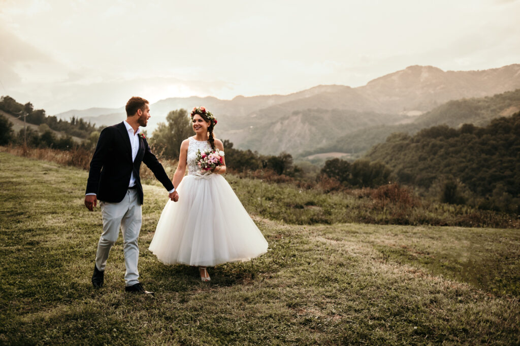 Foto di matrimonio sulle colline di Bologna